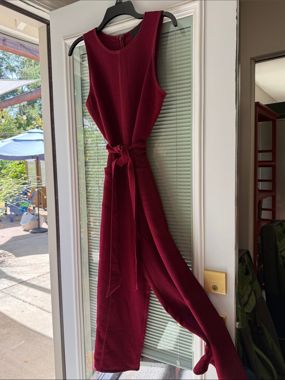 Greylin Anthropologie Burgundy Wide Leg Jumpsuit Petite S NWOT